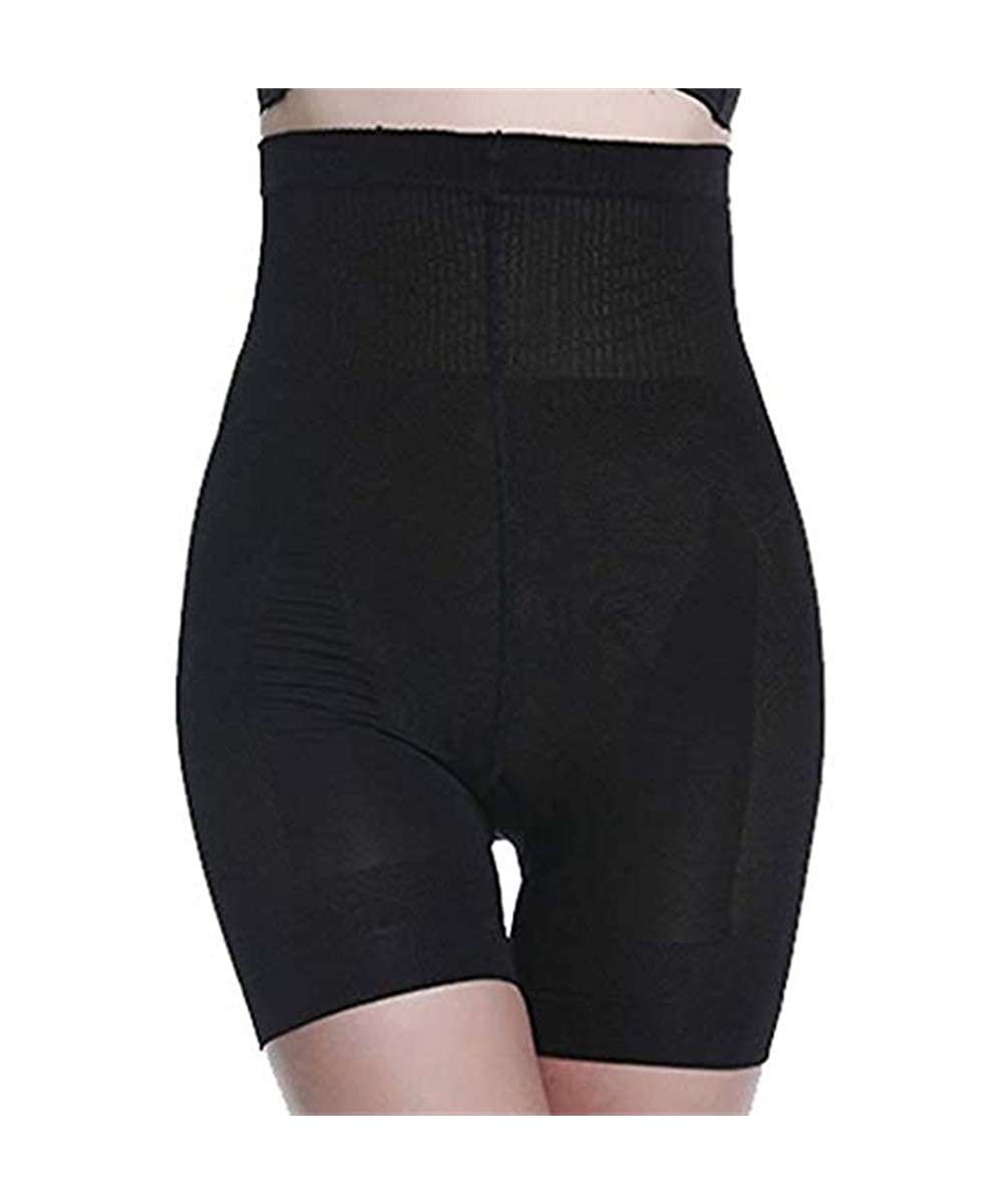 Shapewear Tummy Control Shorts High-Waist Panty Mid-Thigh Body Shaper Bodysuit - Black - CM18U257K8M