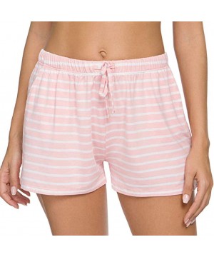 Bottoms Women Stripe Comfy Soprt Hot Pants Lounge Sleep Shorts Pajama Bottoms with Pocket - A_pink - C519D3WXGIZ