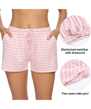 Bottoms Women Stripe Comfy Soprt Hot Pants Lounge Sleep Shorts Pajama Bottoms with Pocket - A_pink - C519D3WXGIZ