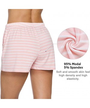 Bottoms Women Stripe Comfy Soprt Hot Pants Lounge Sleep Shorts Pajama Bottoms with Pocket - A_pink - C519D3WXGIZ