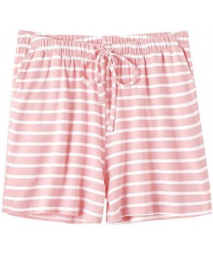 Bottoms Women Stripe Comfy Soprt Hot Pants Lounge Sleep Shorts Pajama Bottoms with Pocket - A_pink - C519D3WXGIZ