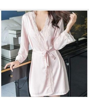 Robes Lightweight and Comfortable Women's Satin Silk Woman Lace Robe Bathrobe Womens Robes Sleepwear Ladies Wedding Bride Bri...