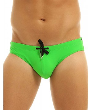 Bikinis Men's Drawstring Swimwear Briefs Bikini Swimsuits Board Shorts with Removeable Padded - Green - CX18RN4Y3YO