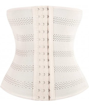 Bustiers & Corsets 4 Steel Boned Waist Trainer Corset for Weight Loss Sport Workout Shaper Tummy - Beige - C4186I0OOUK