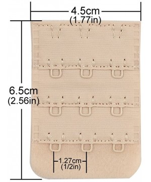 Accessories Women Bra Extender 3 Hook Brassiere Straps Extension1/2 3/4 inch Spacing - Beige 1/2 Inch Spacing - C2187K87ZKT