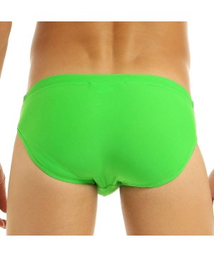 Bikinis Men's Drawstring Swimwear Briefs Bikini Swimsuits Board Shorts with Removeable Padded - Green - CX18RN4Y3YO