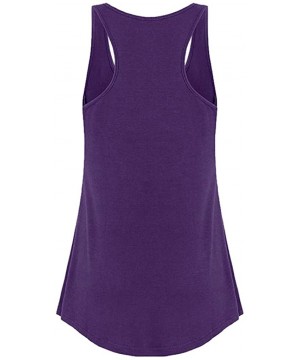 Bustiers & Corsets Women's Casual Workout Tank Top Button Decor Sleeveless Sport Tops - Purple - CS18R24XGE8