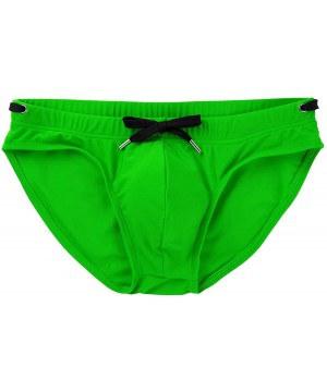 Bikinis Men's Drawstring Swimwear Briefs Bikini Swimsuits Board Shorts with Removeable Padded - Green - CX18RN4Y3YO