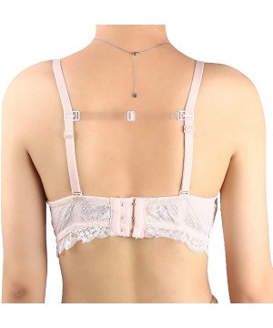 Accessories 4pcs/Set Non-slip Adjustable Bra Straps Holder Elastic with Buckle FHJD-01 - Transparent - C912NAAYGO9