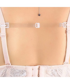 Accessories 4pcs/Set Non-slip Adjustable Bra Straps Holder Elastic with Buckle FHJD-01 - Transparent - C912NAAYGO9