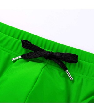 Bikinis Men's Drawstring Swimwear Briefs Bikini Swimsuits Board Shorts with Removeable Padded - Green - CX18RN4Y3YO