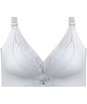 Bustiers & Corsets New Women Non-Steel Ring Gathered Massage Bra BC Thin Breathable Underwear - Silver - CW18SKNH45H