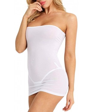 Tops Women Sexy Nightdress Bodycon Cocktail Party See-through Mini Dress Nightwear Erotic Underwear - White - CW1979LE0YU