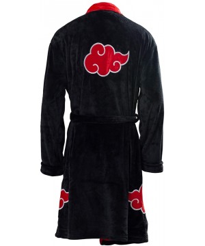 Robes Men's Akatsuki Uchiha Itachi Bathrobe Kimono Sleepwear Anime Casual Pajamas Robe - Black - CN18UD4CN9S