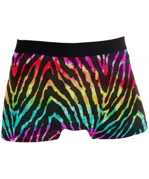 Boxer Briefs Men's Boxer Briefs- Animal Zebra Print Rainbow Short Underwear Soft Stretch Underpants for Men Boys - C818OZ5WARX