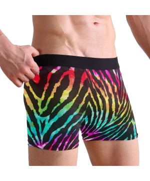 Boxer Briefs Men's Boxer Briefs- Animal Zebra Print Rainbow Short Underwear Soft Stretch Underpants for Men Boys - C818OZ5WARX