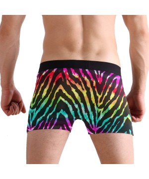 Boxer Briefs Men's Boxer Briefs- Animal Zebra Print Rainbow Short Underwear Soft Stretch Underpants for Men Boys - C818OZ5WARX