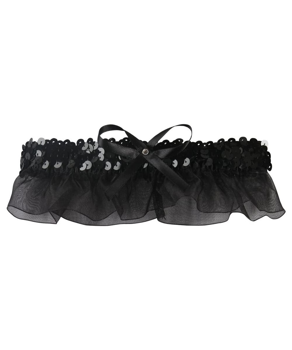 Garters & Garter Belts Evelyn Garter with White Bow- Black - Black - CO12KWI9PW5