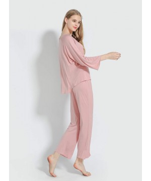 Sets Womens Pajamas Set Long Sleeve Sleepwear Breathable 2 Piece Soft Modal Loungewear Nightwear Shirt&Pants - Pjs A-korea Pi...