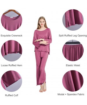 Sets Womens Pajamas Set Long Sleeve Sleepwear Breathable 2 Piece Soft Modal Loungewear Nightwear Shirt&Pants - Pjs A-korea Pi...