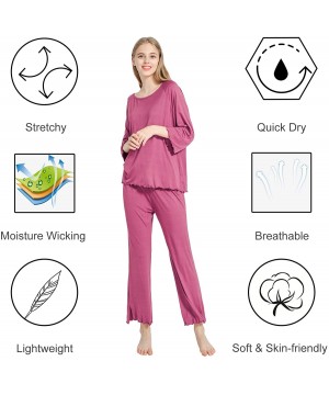 Sets Womens Pajamas Set Long Sleeve Sleepwear Breathable 2 Piece Soft Modal Loungewear Nightwear Shirt&Pants - Pjs A-korea Pi...