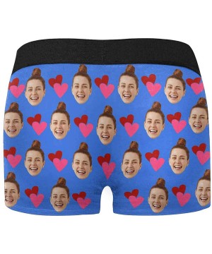 Briefs Custom Face Boxers Pink and Red Hearts Wife Faces White Personalized Face Briefs Underwear for Men - Multi 2 - C718A40...