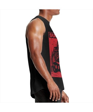 Undershirts Men's Gray Summer Round Neck Sleeveless T-Shirt-Sum 41 Gym Shirt for Relaxing - Sum 41 30 - C3190X0I3OC