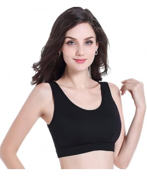 Bras Women's Sports Bra Mastectomy Bra Comfort Pocket Bra for Silicone Breast Forms Non-Wired 8818 - Black - C4188GGMG0A