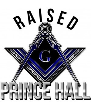 Undershirts Raised Prince Hall Square & Compass Masonic Men's Crewneck T-Shirt - Royal - CR1853OQ445