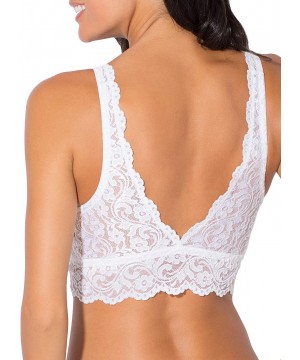 Bras Women's Signature Lace Deep V Bralette - White - CO12O0DZDVP