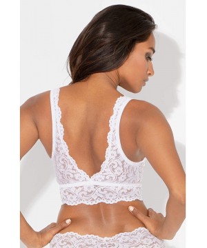 Bras Women's Signature Lace Deep V Bralette - White - CO12O0DZDVP