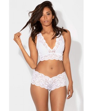 Bras Women's Signature Lace Deep V Bralette - White - CO12O0DZDVP