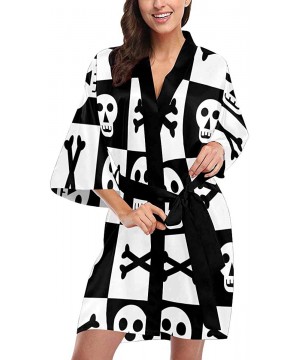 Robes Custom Sugar Skull Pattern Women Kimono Robes Beach Cover Up for Parties Wedding (XS-2XL) - Multi 5 - CJ194S4GO5C