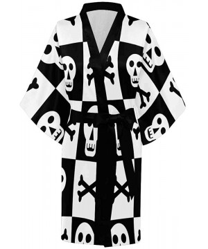 Robes Custom Sugar Skull Pattern Women Kimono Robes Beach Cover Up for Parties Wedding (XS-2XL) - Multi 5 - CJ194S4GO5C