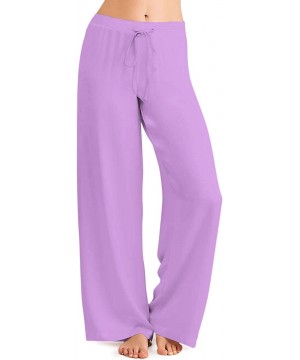 Bottoms Women's Supersoft Micromodal Pajama Pants Lounge Sleep Bottoms with Drawstring - Purple - CY193S2IMDI