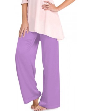 Bottoms Women's Supersoft Micromodal Pajama Pants Lounge Sleep Bottoms with Drawstring - Purple - CY193S2IMDI