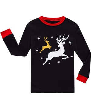 Sleep Sets Matching Family Pajamas Christmas Girls and Boys Sleepwears Cotton Kids Clothes Set - Kids-black-deer - CD18ZT9Q4L4