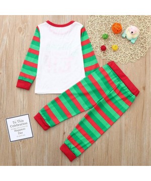 Sleep Sets Striped Sleep Pants+Long Sleeve Tops Family Clothes- Basic Letters Print Loose Casual Fit Pajamas Matching Sets - ...