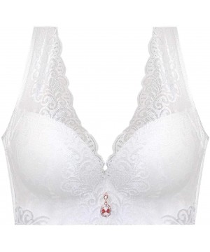 Bras Womens Pushup Lace Padding Wirefree Soft-Cup Bra - White - CE198QCN3MY