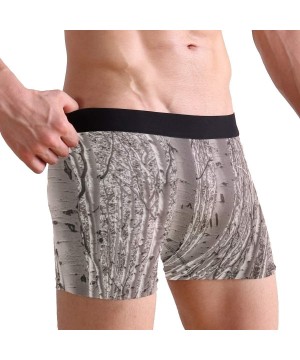 Boxer Briefs Men's Sexy Boxer Briefs Beauty Mallard Ducks Pool Print Stretch Bulge Pouch Underpants Underwear - Birch Tree - ...