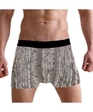 Boxer Briefs Men's Sexy Boxer Briefs Beauty Mallard Ducks Pool Print Stretch Bulge Pouch Underpants Underwear - Birch Tree - ...