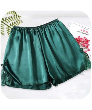 Bottoms Plus Size Satin Silky Elastic Waist Women Men Home Sleep Tracksuit Bottom Short Pants Pajama Nightwear Shorts - Green...