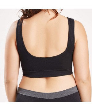 Sets Tops for Women Fashion 2019-Women Pure Color Plus Size Ultra-Thin Large Bra Sports Bra Full Bra Cup Tops - Black - CH18T...