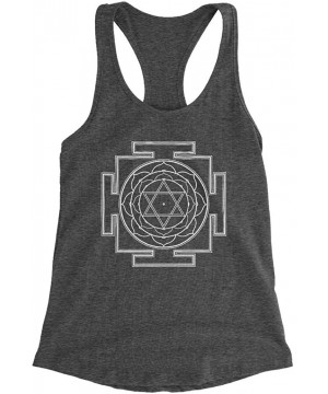 Camisoles & Tanks Bhuvaneshwari Yantra The Symbol of Love and Success Triblend Racerback Tank Top - Charcoal Grey - CP197CLZ089