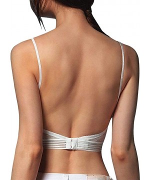 Bras Big U Shape Back Wire Free Soft Invisible Traceless Bra Lace Backless Dress Underwear - White - CQ197AONMCE