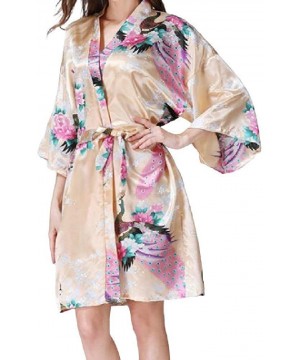 Tops Womens 1/2 Sleeve Mid-Length Comfy Floral Printed Kimono Loungewear PJ - 11 - CR19877GOE0