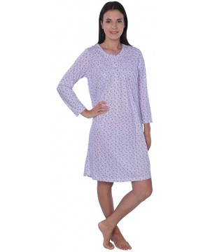 Nightgowns & Sleepshirts Women's Floral Long Sleeve Nightgown Available in Plus Size - 651_purple - CR12N1M75DP