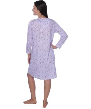 Nightgowns & Sleepshirts Women's Floral Long Sleeve Nightgown Available in Plus Size - 651_purple - CR12N1M75DP