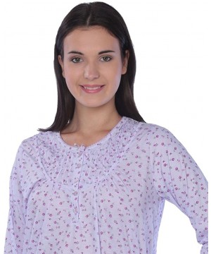 Nightgowns & Sleepshirts Women's Floral Long Sleeve Nightgown Available in Plus Size - 651_purple - CR12N1M75DP