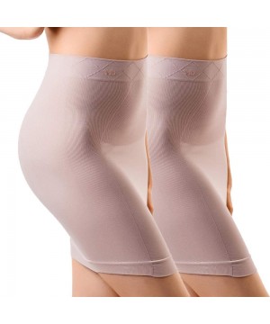 Slips Women's Shapewear Slip High Waisted Butt Lifter Firm Tummy Control Half Slip Body Shaper - Nude(2 Pack) - CZ186E4NG07